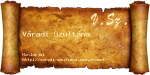 Váradi Szultána névjegykártya